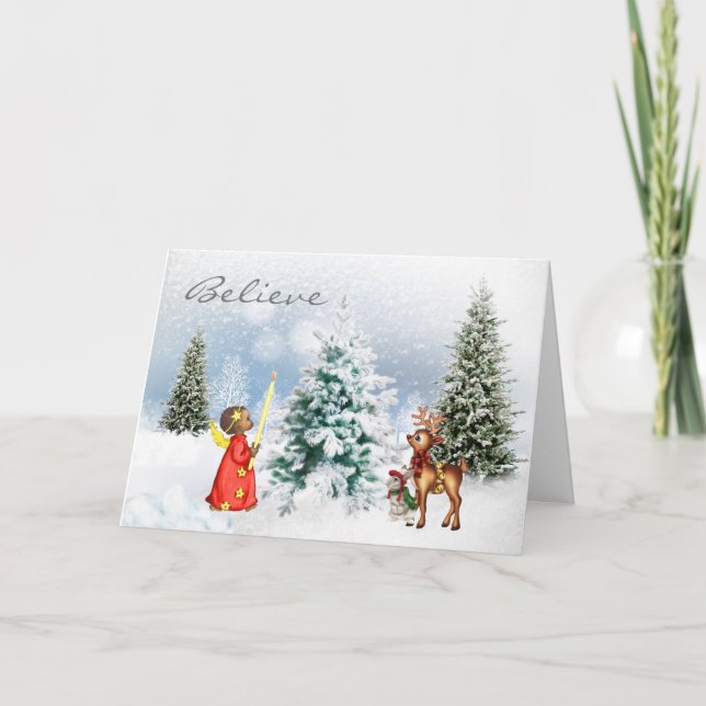 Afroamerikanische Weihnachtskarte Feiertagskarte (Vorderseite)