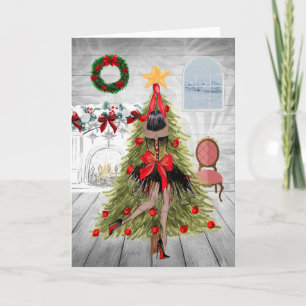 Afroamerikanische Weihnachtskarte  Karte