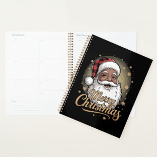 Afroamerikanische Weihnachtspyjamas Weihnachtsmann Planer