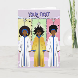 Afroamerikanische Weihnachtssänger Sänger Weihnach Feiertagskarte