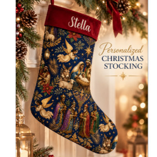 Afroamerikanische Weihnachtsstiefel mit Nativitäts Kleiner Weihnachtsstrumpf