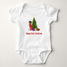 Afroamerikanischer Baby-Boy's First ChristmasT-Shi