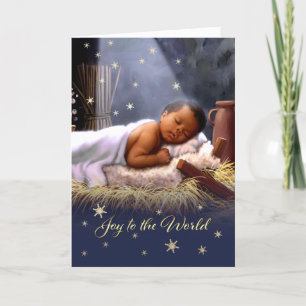Afroamerikanischer Baby Jesus Weihnachtskarten Feiertagskarte