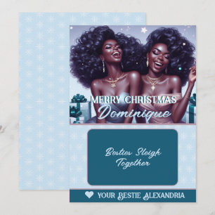 Afroamerikanischer BFF-Weihnachtsgeschenkgutschein Einladung