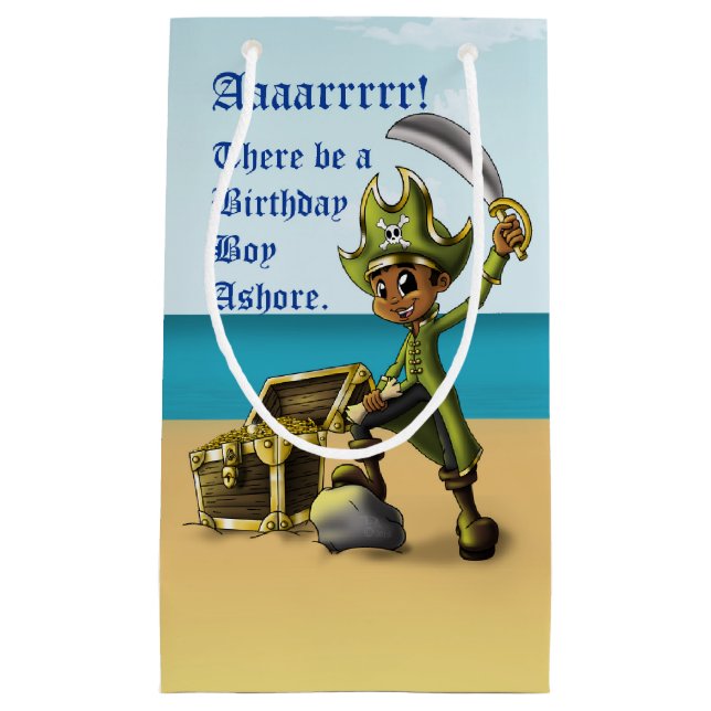 Afroamerikanischer Boy Pirate Kleine Geschenktüte (Vorderseite)