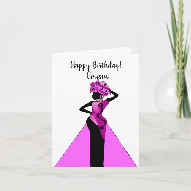 Afroamerikanischer Cousin Happy Birthday Card Karte (Vorderseite)