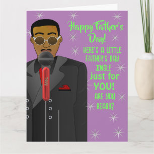 Afroamerikanischer Dad Jingle Singing Father's Day Karte