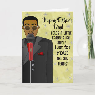 Afroamerikanischer Dad Jingle Singing Father's Day Karte