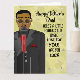 Afroamerikanischer Dad Jingle Singing Father's Day Karte