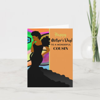 Afroamerikanischer Elegant-Cousin-Glückstag Mutter Karte