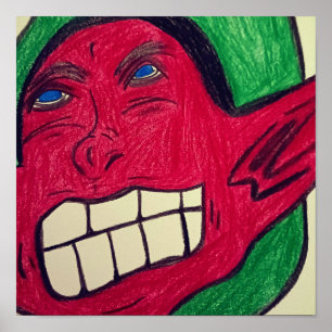 Afroamerikanischer Elf Rockstar gerahmtes Kunstpos Poster