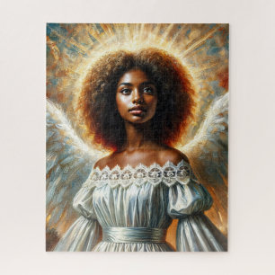 Afroamerikanischer Engel mit Heiligenschein Puzzle