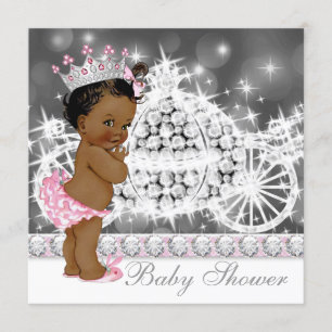 Afroamerikanischer Ethnic Princess Babydusche Einladung
