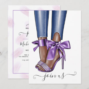 Afroamerikanischer Fashionista Bachelorette Invita Einladung
