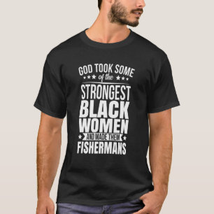 Afroamerikanischer Fischer schenkt Gott Einige T-Shirt
