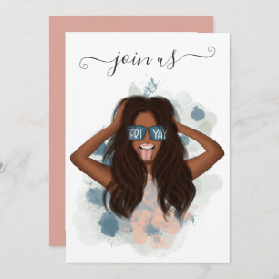 Afroamerikanischer Freitag-Junggeselinnen-Abschied Einladung