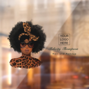 Afroamerikanischer Friseur Fensteraufkleber