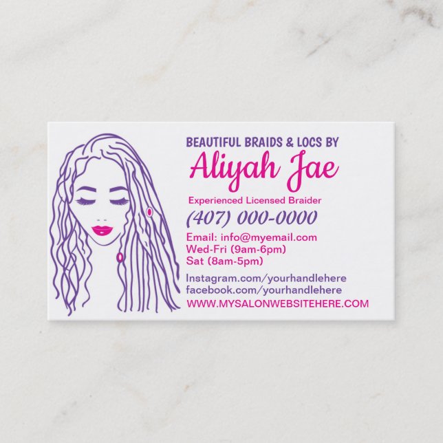 Afroamerikanischer Friseursalon Business Card Terminkarte (Vorderseite)
