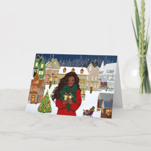 Afroamerikanischer Frohe Weihnachtskarte Feiertagskarte