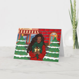 Afroamerikanischer Frohe Weihnachtskarte Feiertagskarte