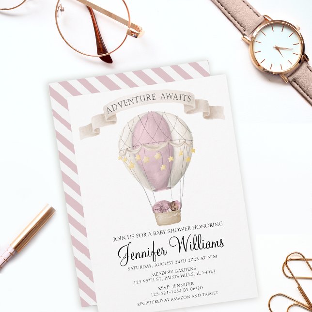 Afroamerikanischer Heißluftballon Babydusche Invit Einladung (Von Creator hochgeladen)