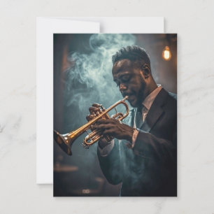 Afroamerikanischer Jazzmusiker Trompete 1940er Jah Postkarte