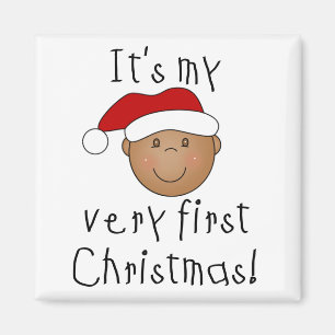 Afroamerikanischer Junge 1. Weihnachten Magnet
