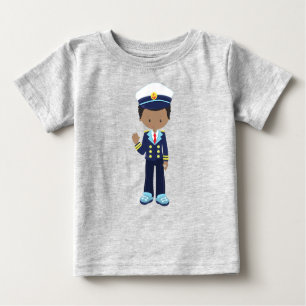 Afroamerikanischer Junge, Bootsführer, Skipper, Me Baby T-shirt