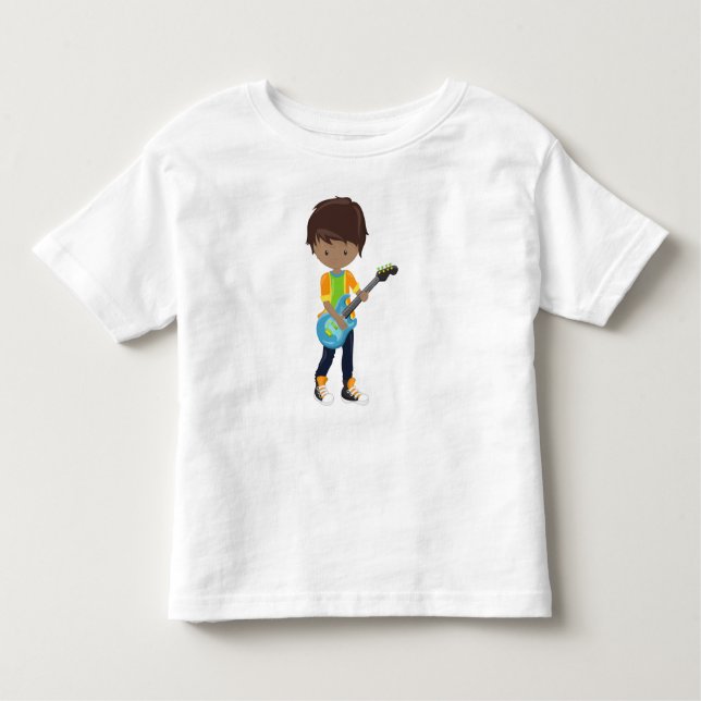Afroamerikanischer Junge, Rock Boy, Gitarrenspiele Kleinkind T-shirt (Vorderseite)