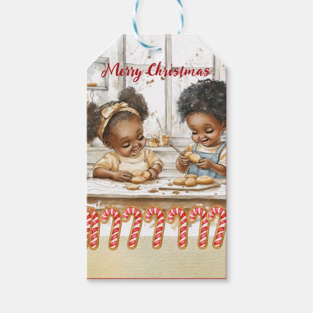Afroamerikanischer Kids-Geschenkanhänger Geschenkanhänger (Vorderseite)