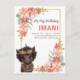 Afroamerikanischer Kindergeburtstag-Invit Postkarte