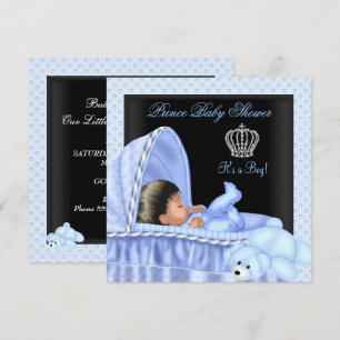 Afroamerikanischer Kleiner Prince Baby Shower Boy Einladung