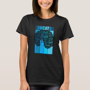 Afroamerikanischer Lehrer Worte In Afro T-Shirt