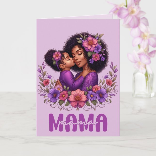 Afroamerikanischer Mama- und Tochter-Muttertag Karte (Orchidee)