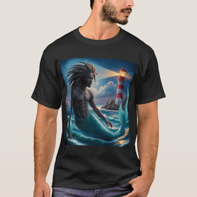 Afroamerikanischer Meermann T-Shirt (Vorderseite)