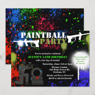 Afroamerikanischer Paintball Einladung zum Geburts