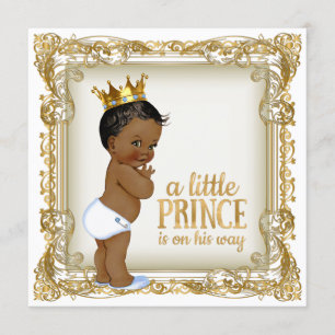 Afroamerikanischer Prince Baby Dusche Ethnic Boy Einladung