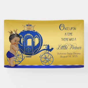 Afroamerikanischer Prinz Karren Junge Baby Shower Banner