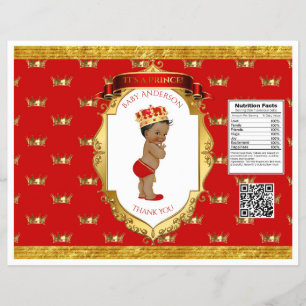 Afroamerikanischer Prinz Rot Gold Chip-Tüten-Verpa Flyer