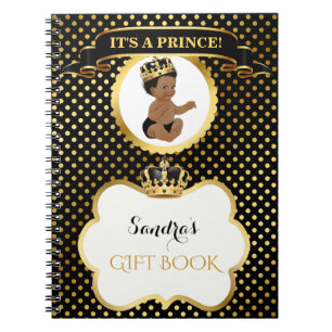 Afroamerikanischer Prinz Royal Schwarz Gold Gesche Notizblock