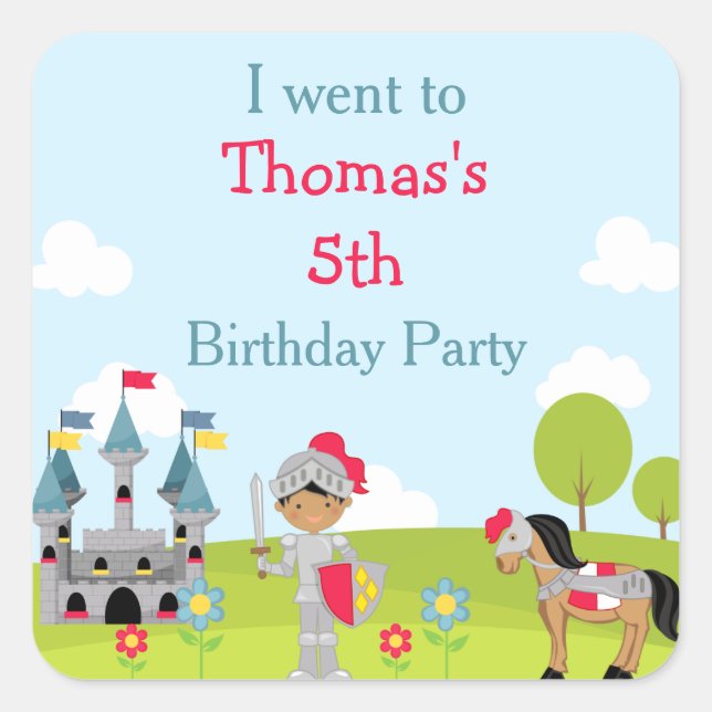 Afroamerikanischer Ritter "Ich ging hin" Quadratischer Aufkleber (Vorderseite)