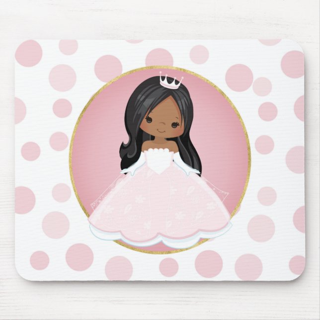Afroamerikanischer Rosa Prinzessin Mousepad (Vorne)