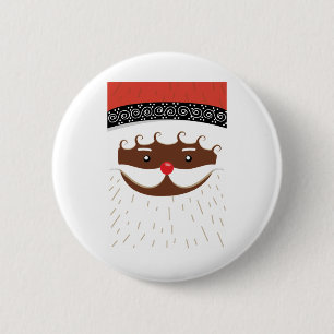 afroamerikanischer Santa Button