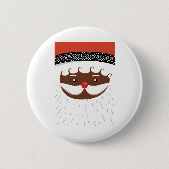 afroamerikanischer Santa Button (Vorderseite)