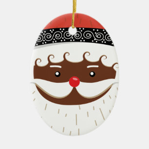 afroamerikanischer Santa Keramik Ornament