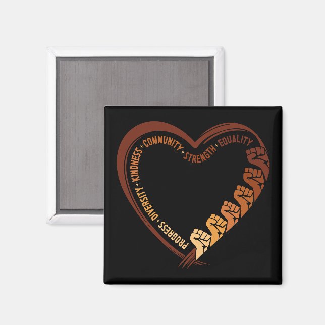 Afroamerikanischer Schwarzer Historienmonat Valent Magnet (Vorderseite/Rückseite)