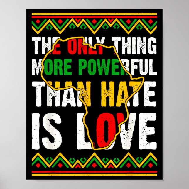 Afroamerikanischer schwarzer Stolz Afro-Liebe größ Poster (Vorne)