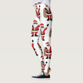 Afroamerikanischer Schwarzer Weihnachtsmann Leggin Leggings