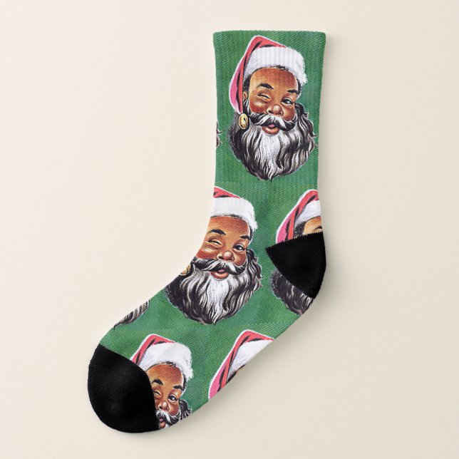 Afroamerikanischer schwarzer Weihnachtsmann Socken (Links - Außen)