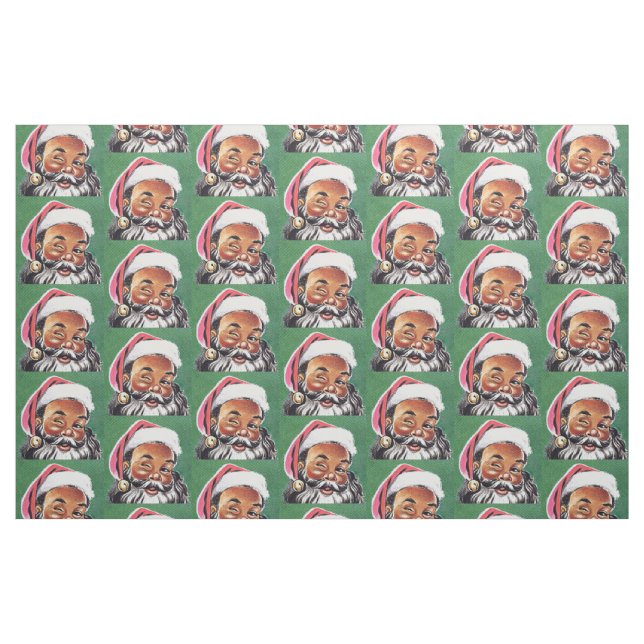 Afroamerikanischer schwarzer Weihnachtsmann Stoff (Fat Quarter (45,7 x 55,9 cm))